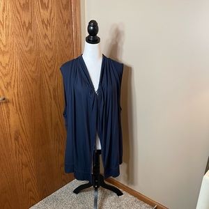 Athleta drawstring collar vest, navy blue, size 1X